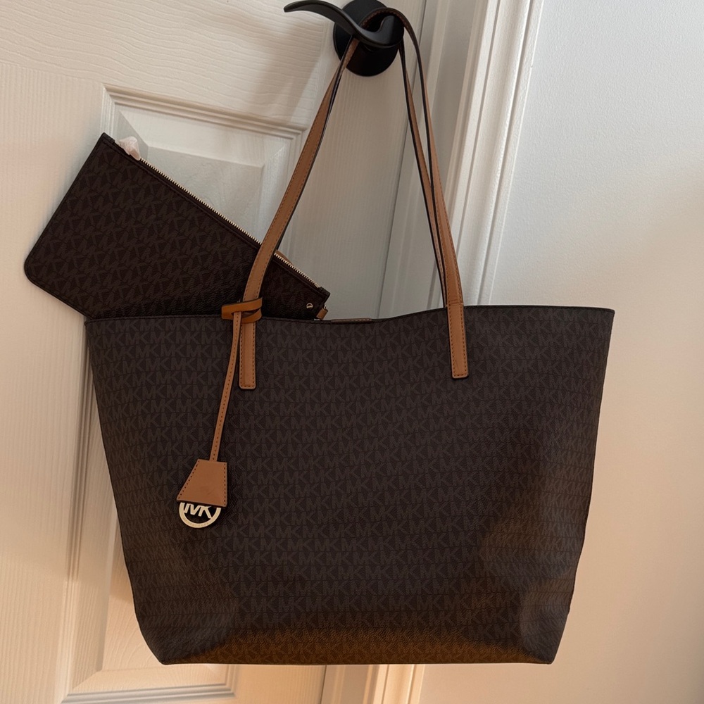 Michael Kors Brown Large Tote Bag with pouch